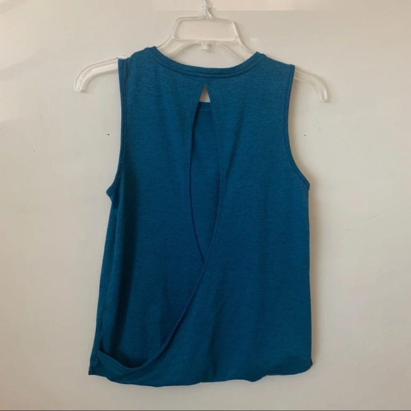 Athleta Teal Sleeveless Keyhole Crossback Top size XS - Picture 2 of 4